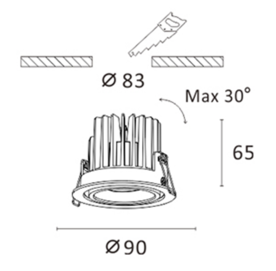tunable Geber Slim (DALI-2 Downlight)