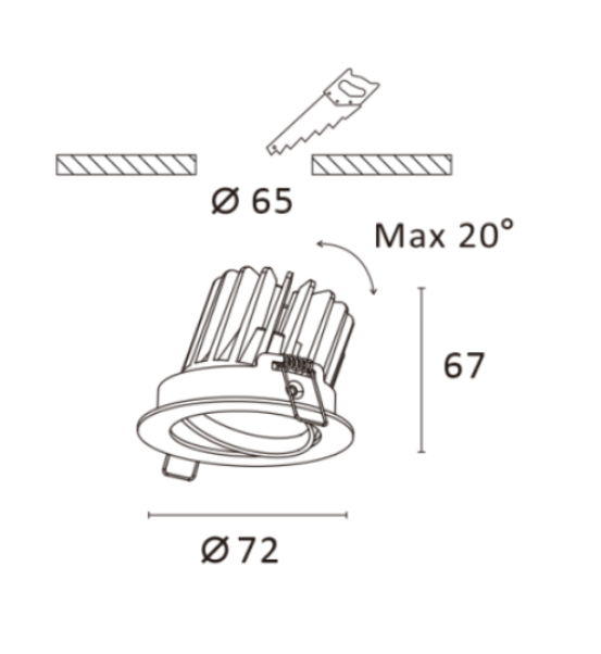 tunable Geber Mini Slim (DALI-2 Downlight)